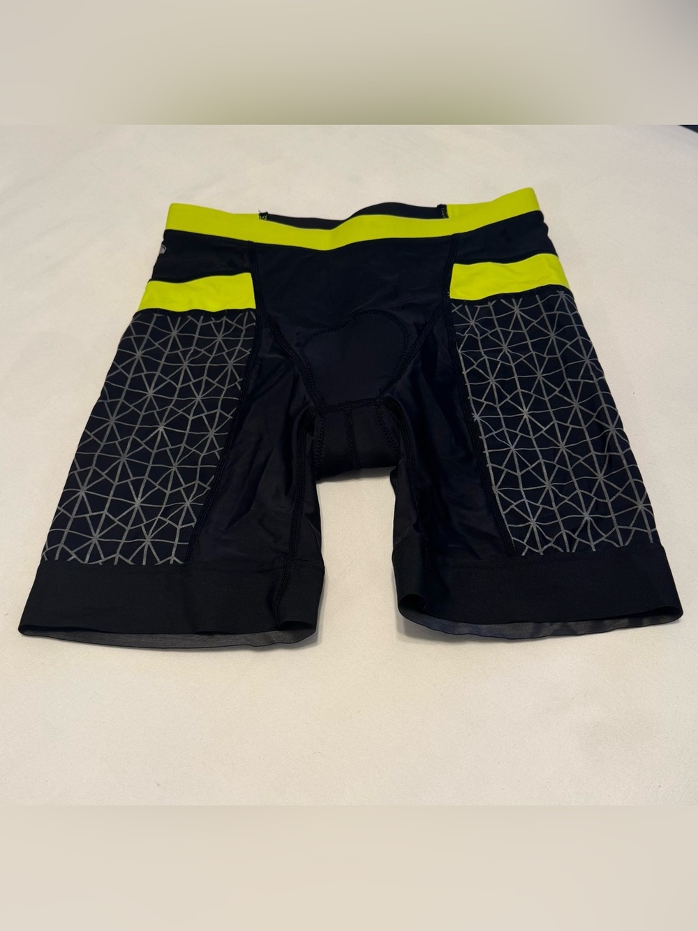 NWT TYR 7" compression shorts size small. Padded crotch. Black w/lime green trim